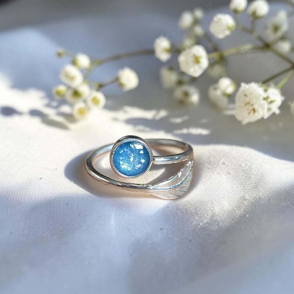 Thumbnail: Sold Silver Feather Ring Ring - Adjustable Size