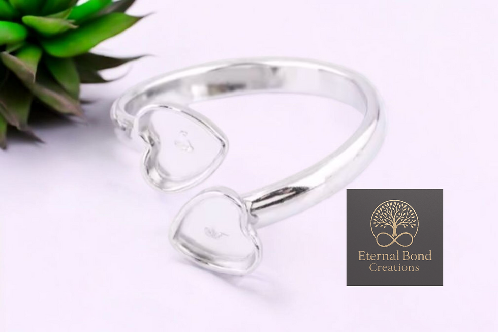 Thumbnail: Stainless Steel Heart Ring - Adjustable Size