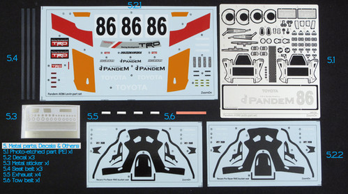 Z143 Pandem AE86 Levin TRD N2 part set | zoomonmodel
