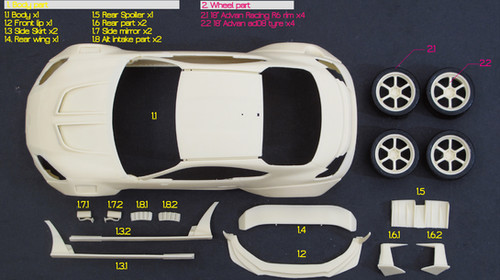 Z164 Artisan Spirits BRZ wide body part set | zoomonmodel