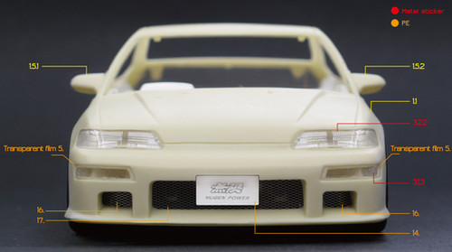 Z157 Honda CRX (EF8) Mugen part set | zoomonmodel