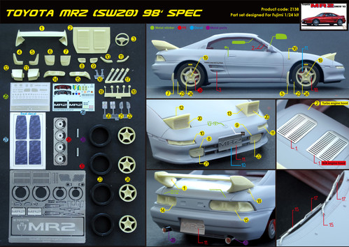 Z138 Toyota MR2 (SW20) 98' spec part set | zoomonmodel