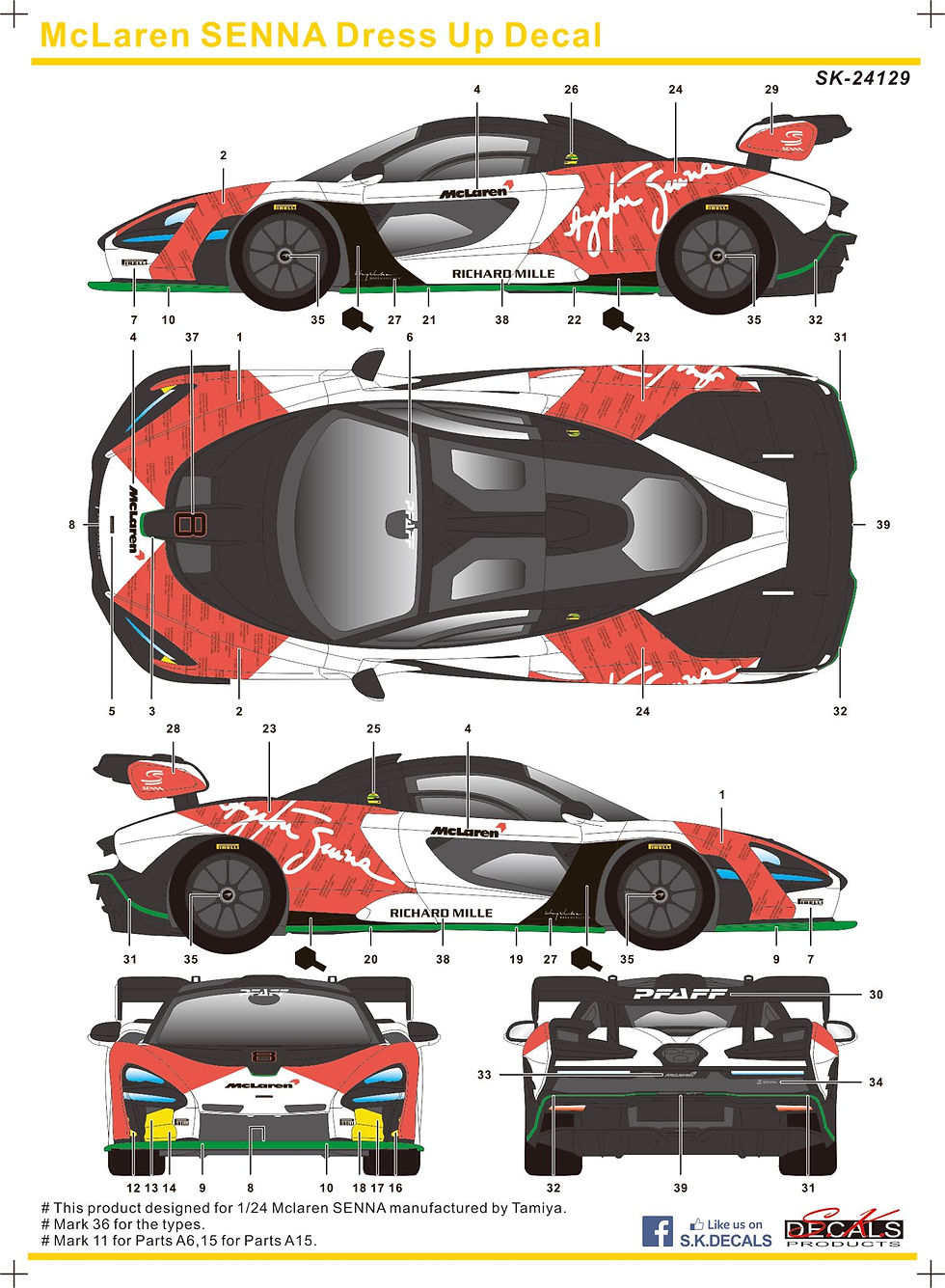 Thumbnail: SK24129 McLaren SENNA Dress Up Decal Set