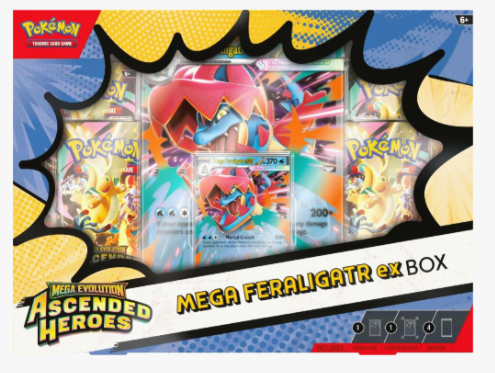 Ascended Heroes Mega Feraligatr ex Box Pokémon TCG – Factory Sealed Collection