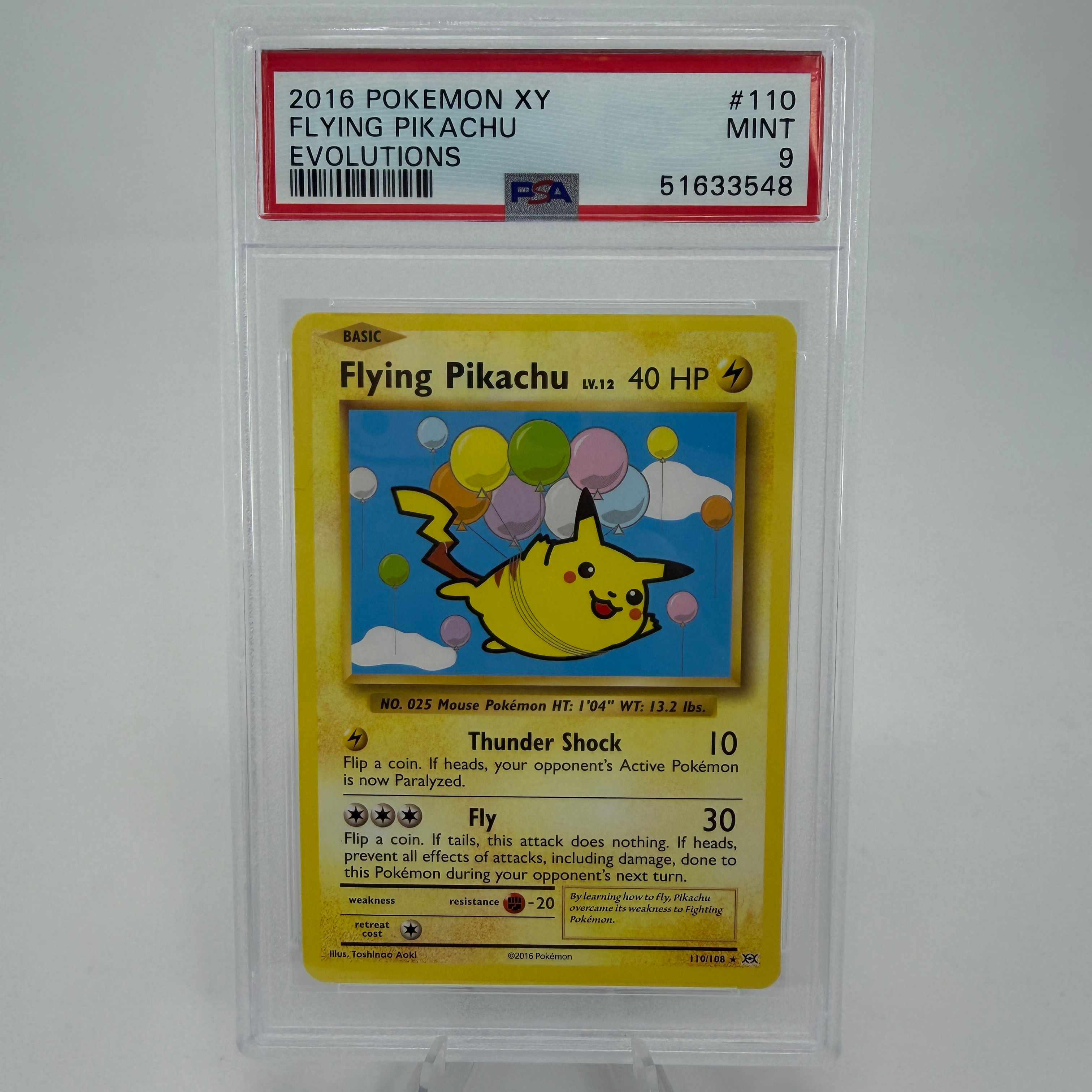 2016 Pokémon XY Evolutions Flying Pikachu #110 PSA 9 Mint