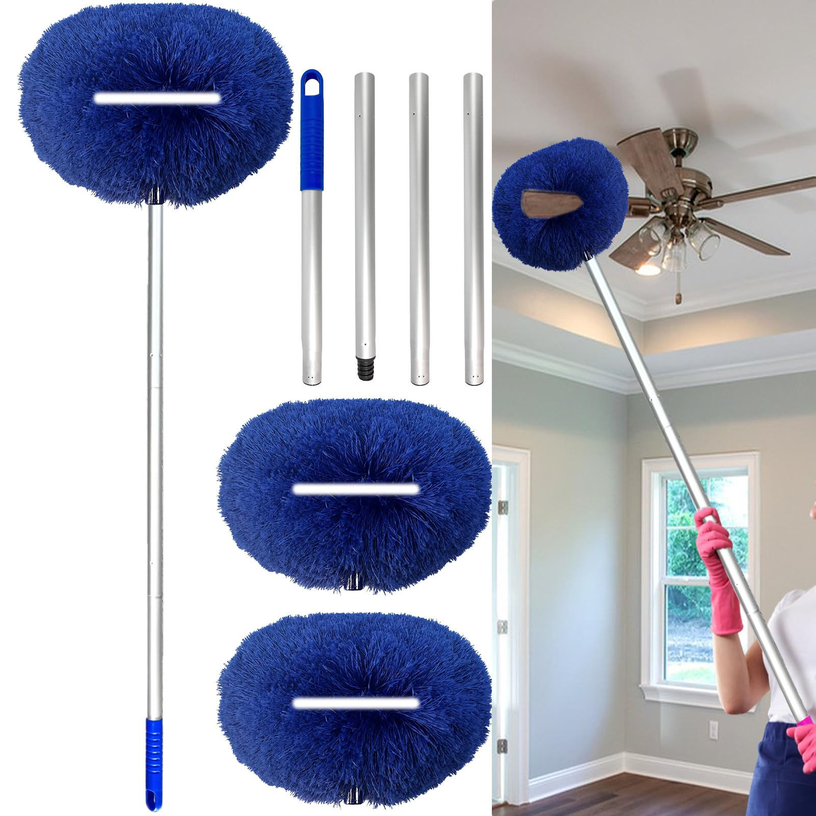 Ceiling Fan Cleaner Duster Reusable Washable Microfiber Ceiling Fan Blade Cleane