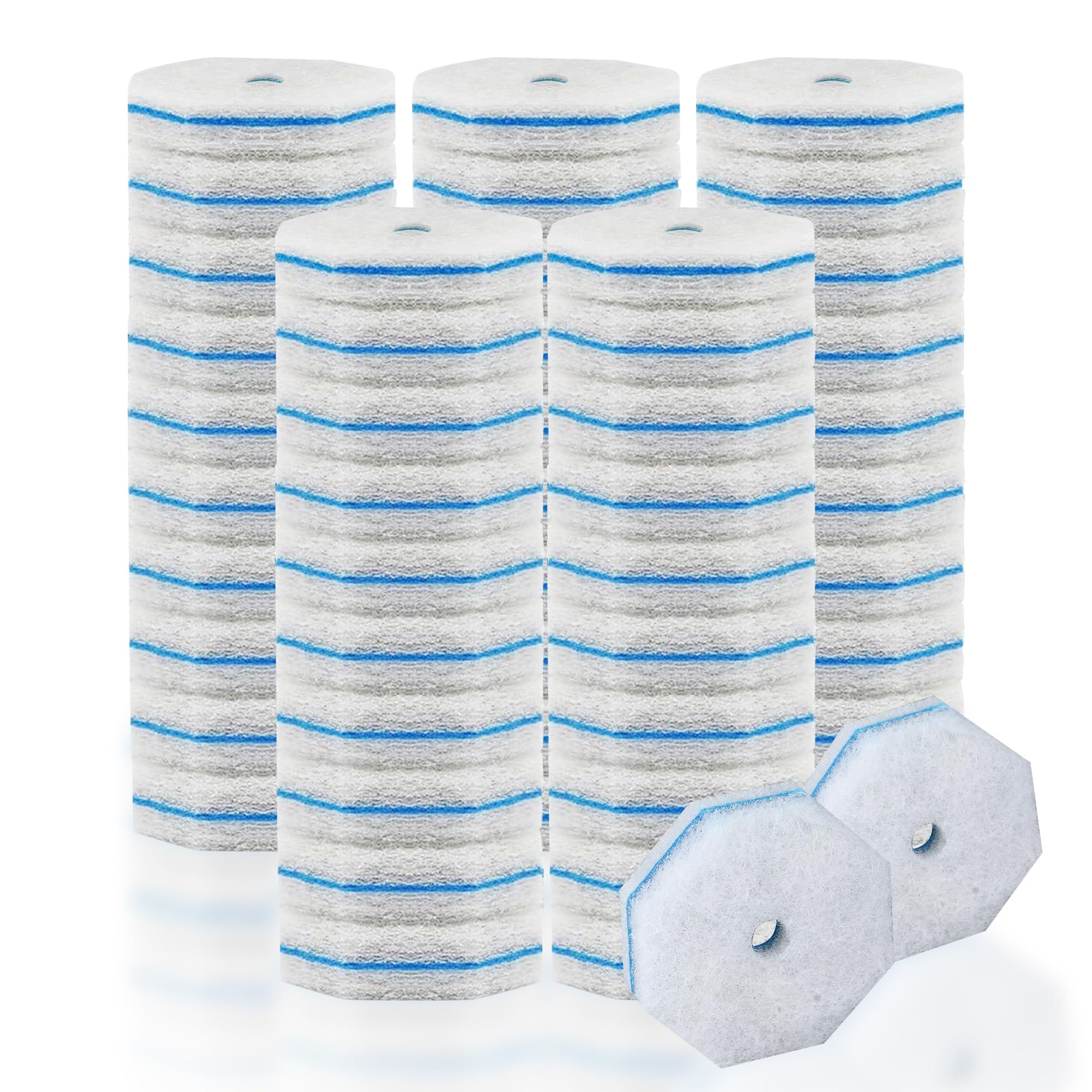 50Pcs Disposable Toilet Brush Refills Compatible with Most Toilet Brushes for Ea