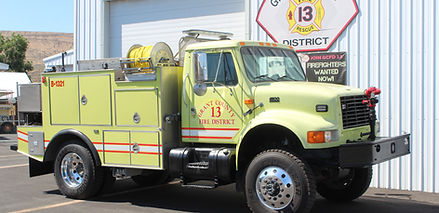 Brush 1321 a 2002 International 4800 Type 3 wildland attack fire truck.