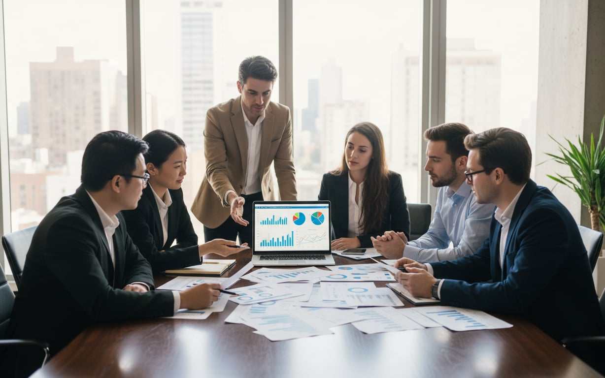 A cross-functional operations team reviewing supply chain data quality and AI governance strategy.