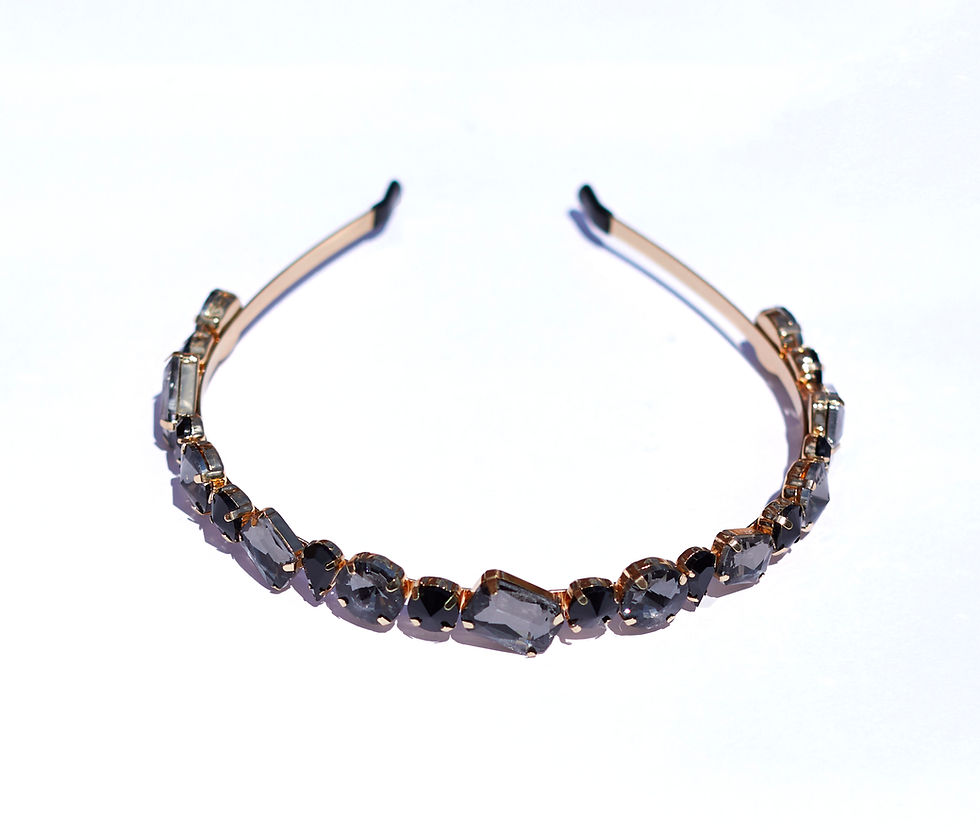 Thumbnail: Soft Black Jewel Headband