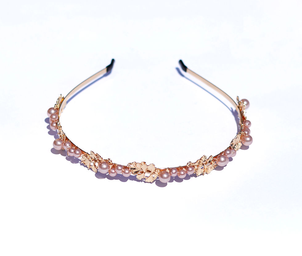 Thumbnail: Pink Pearl & Leaf Headband