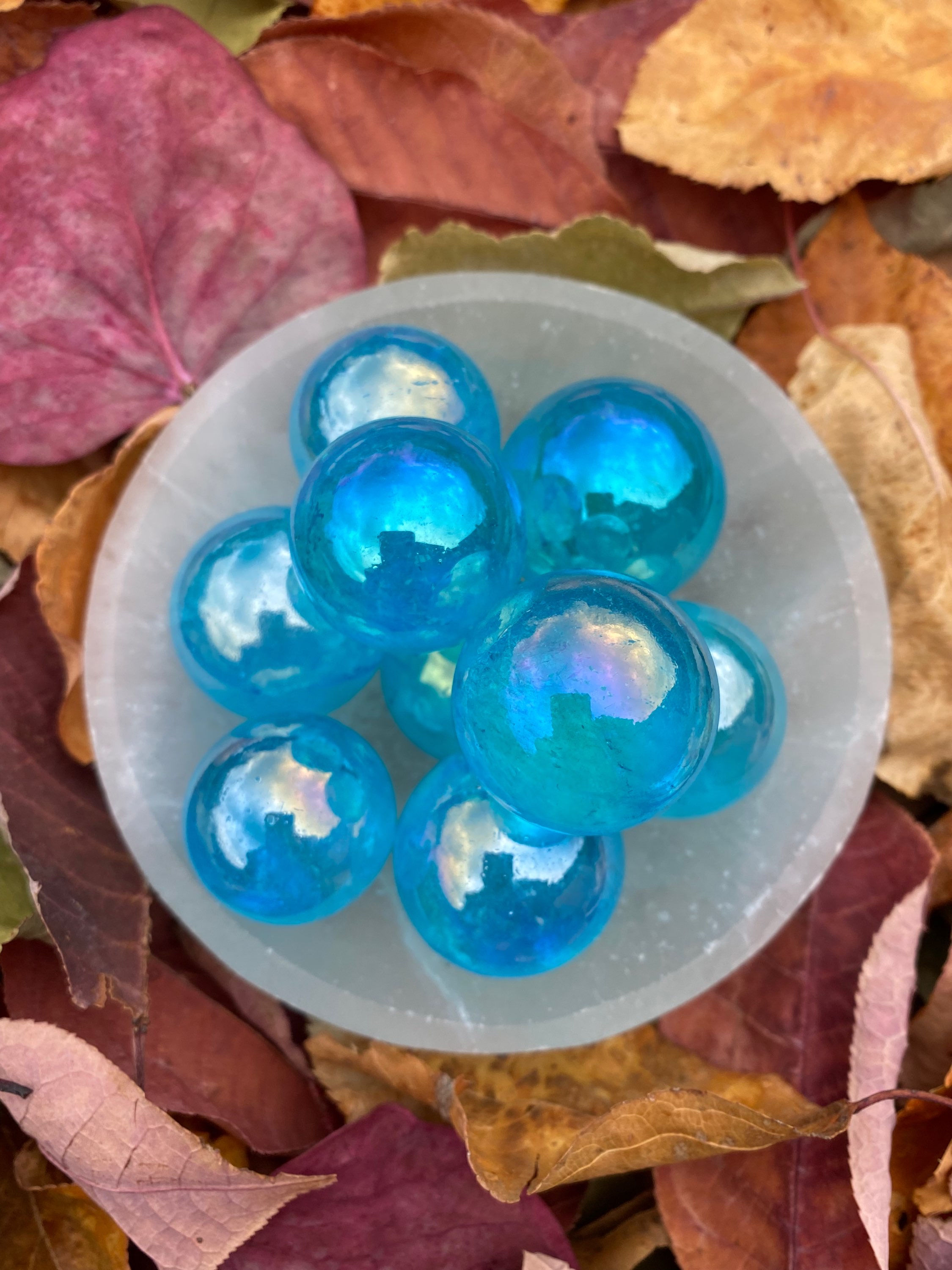 Blue Angel Aura Quartz Small Sphere