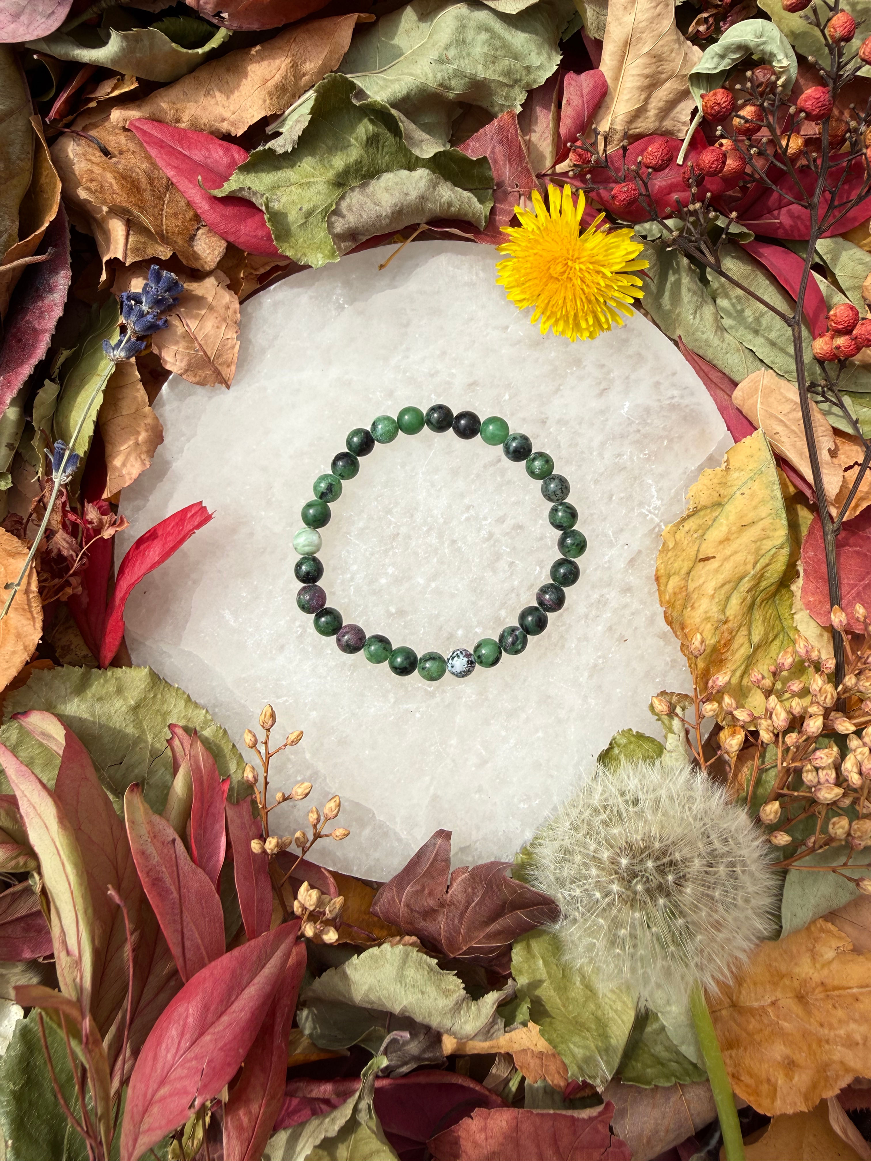 Ruby in Zoisite 7mm Bracelet
