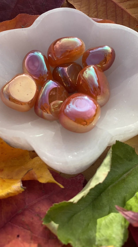 Thumbnail: Orange Aura Quartz Tumble Stone