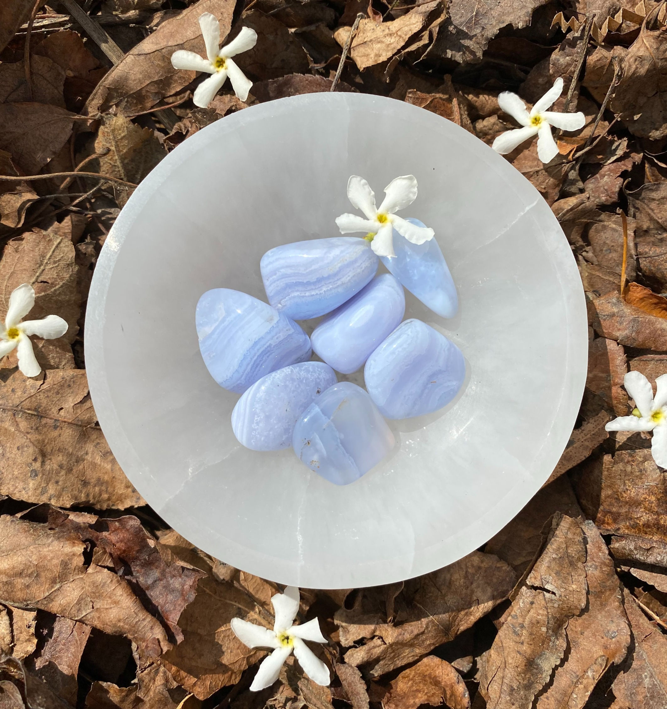 Blue Lace Agate Tumbled Stone