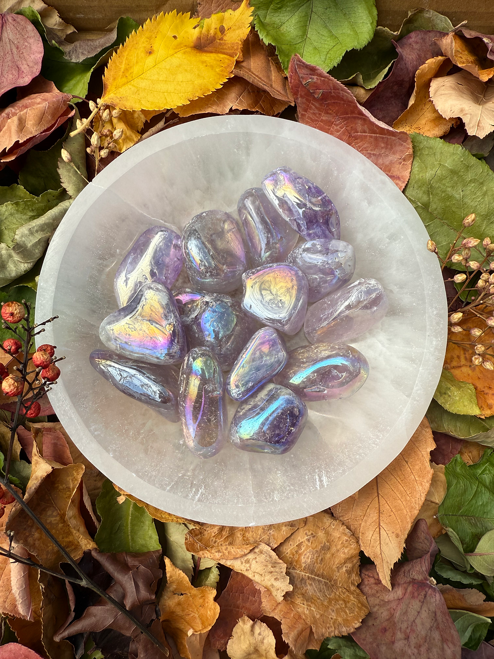 Thumbnail: Amethyst Angel Aura Tumble Stones - Large