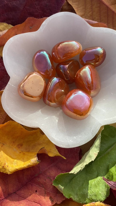 Thumbnail: Orange Aura Quartz Tumble Stone