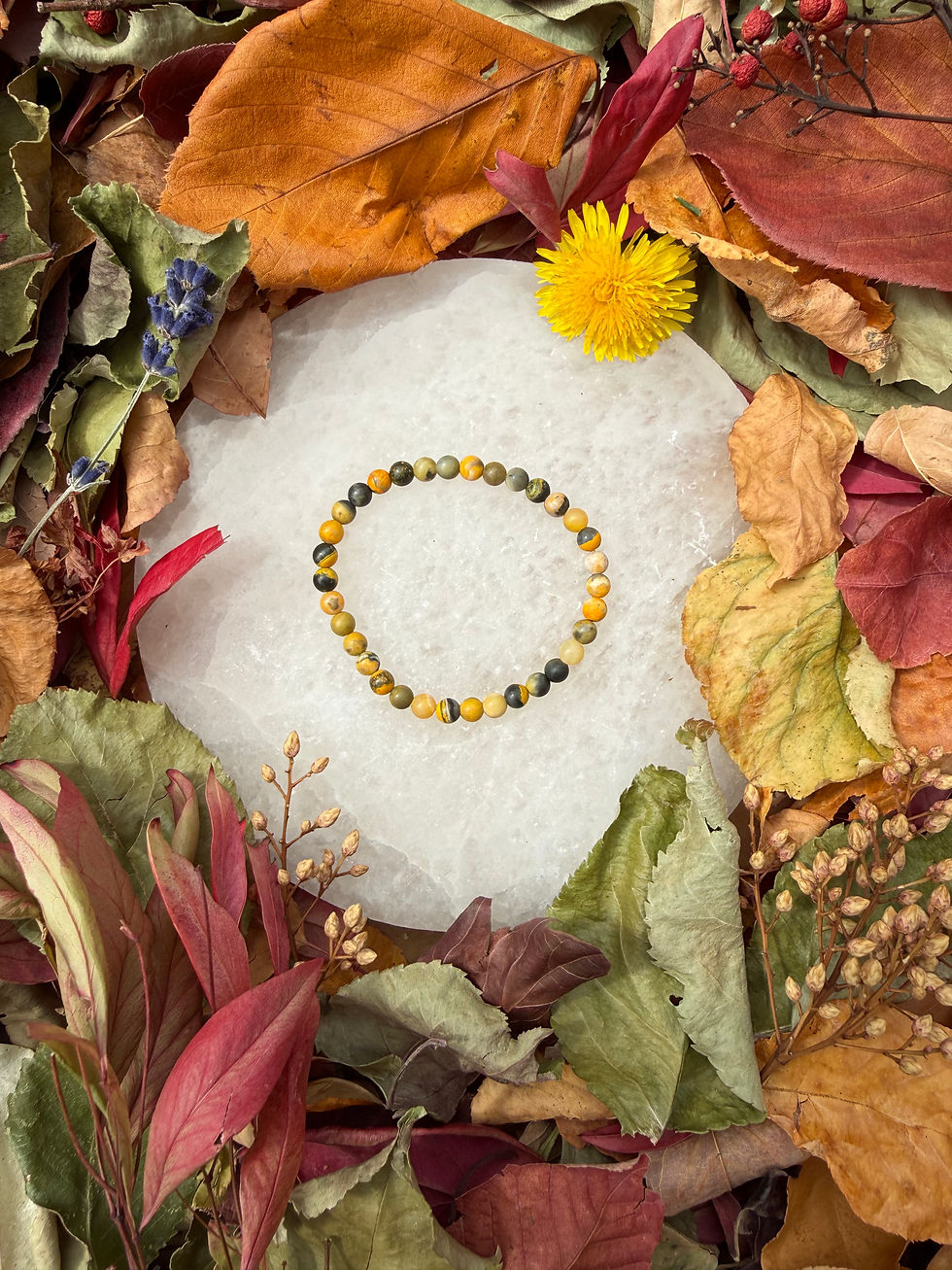 Thumbnail: Bumblebee Jasper 6mm Crystal Bracelet