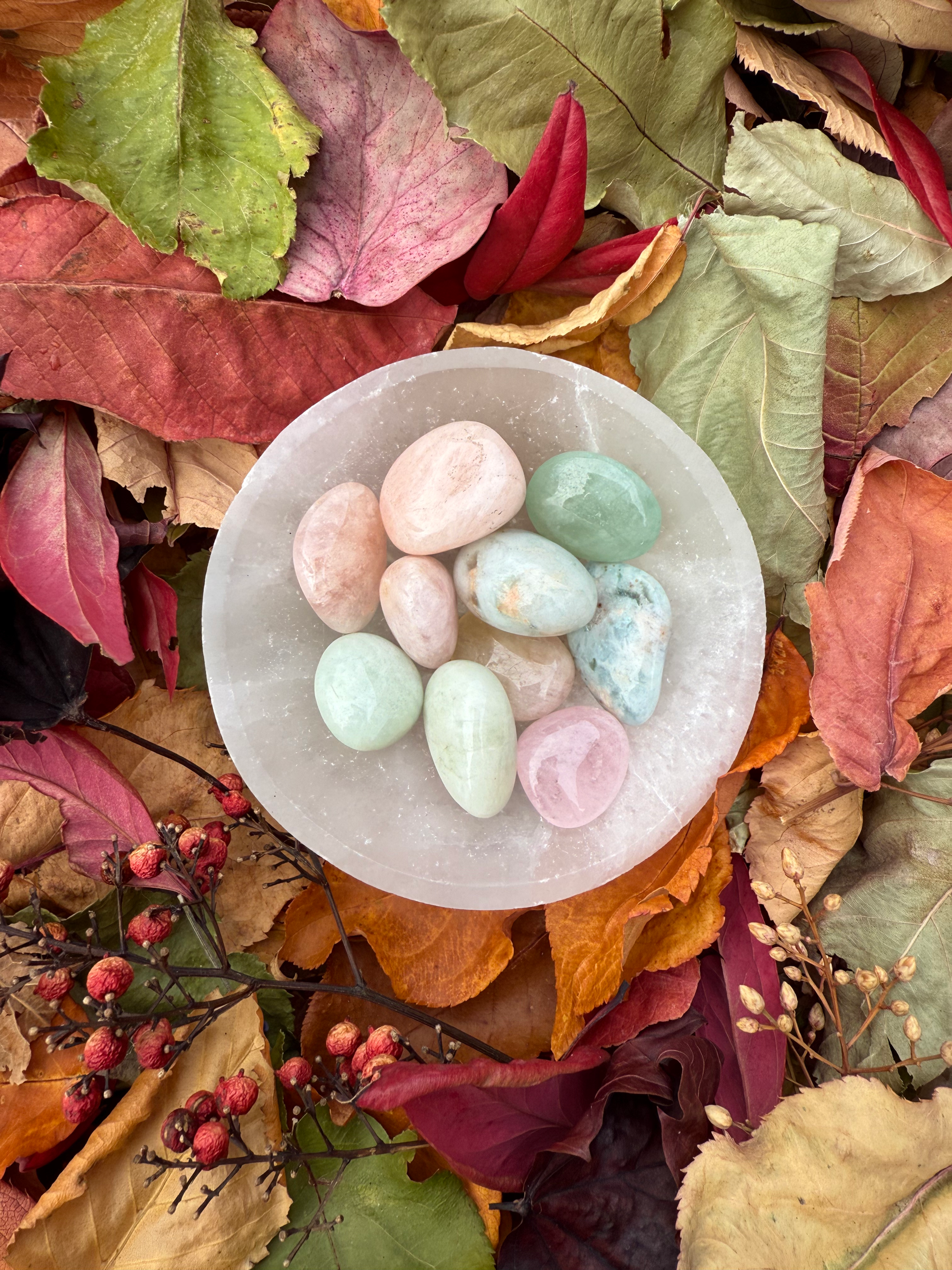 Morganite & Aquamarine Tumbled Stone