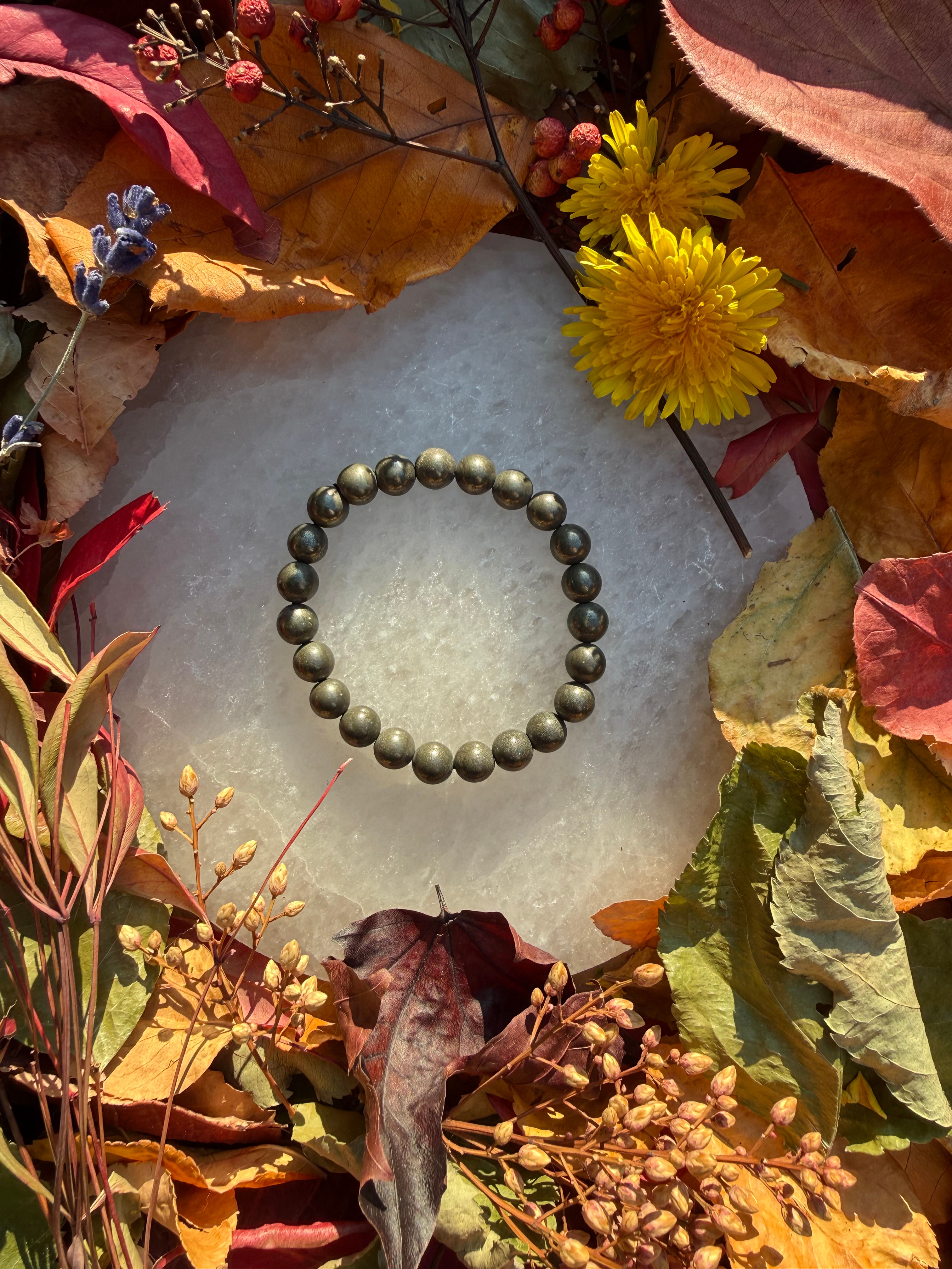 Pyrite 8mm Crystal Bracelet