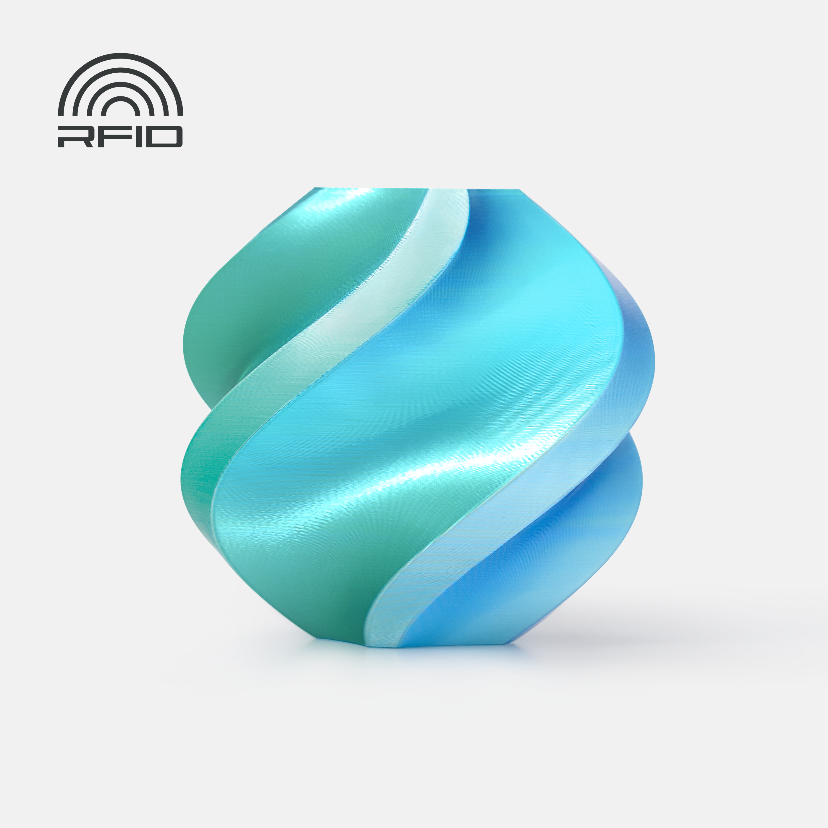 גליל פילמנט איכותי מתוצרת Bambu Lab מסוג PLA SilK Dual בצבע כחול-ירוק