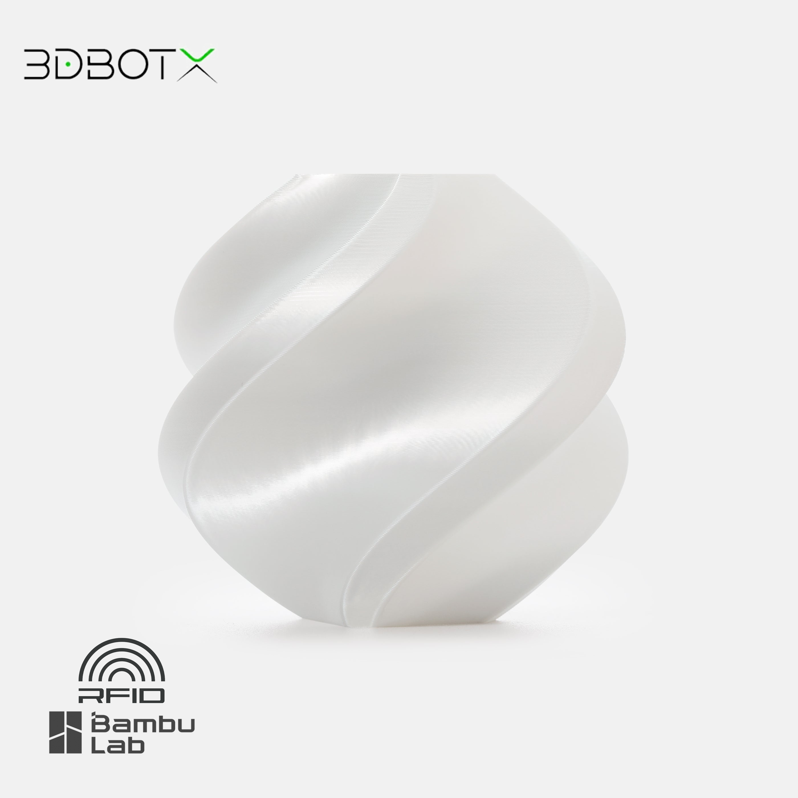גליל פילמנט איכותי מתוצרת Bambu Lab מסוג PLA SilK בצבע לבן