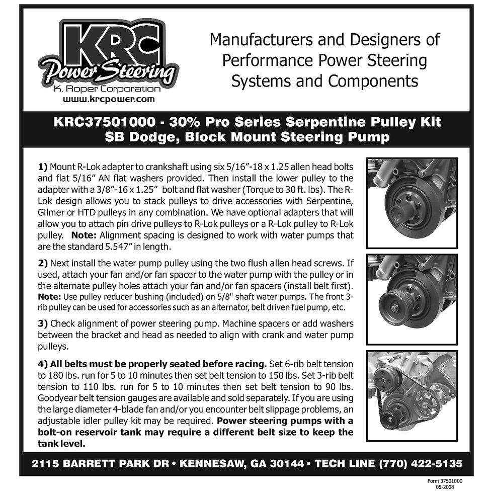 Thumbnail: 25% DODGE SERPENTINE PULLEY KIT