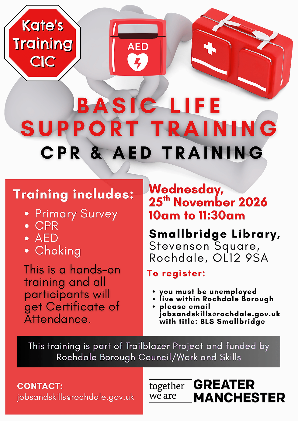 Basic Life Support - Trailblazer training at Smallbridge Library, 25th November 2026