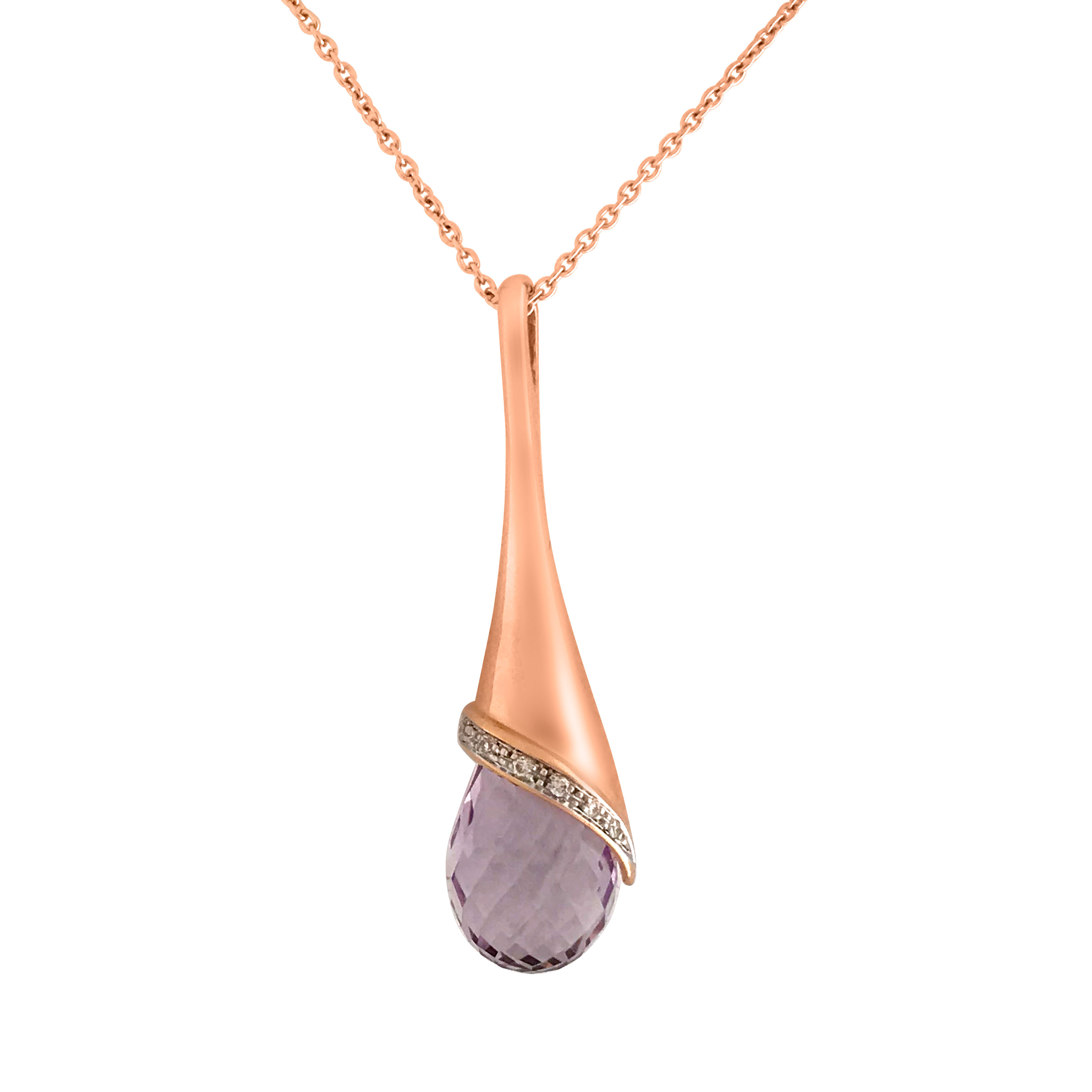 AMETHYST DROP PENDANT WITH CHAIN