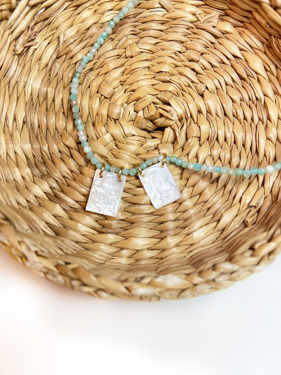 Miniatura: Collar Escapulario Nácar Mini