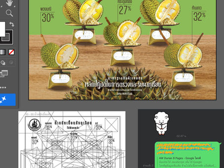 ออกแบบโปสเตอร์ A3 การวัดน้ำหนักทุเรียน
