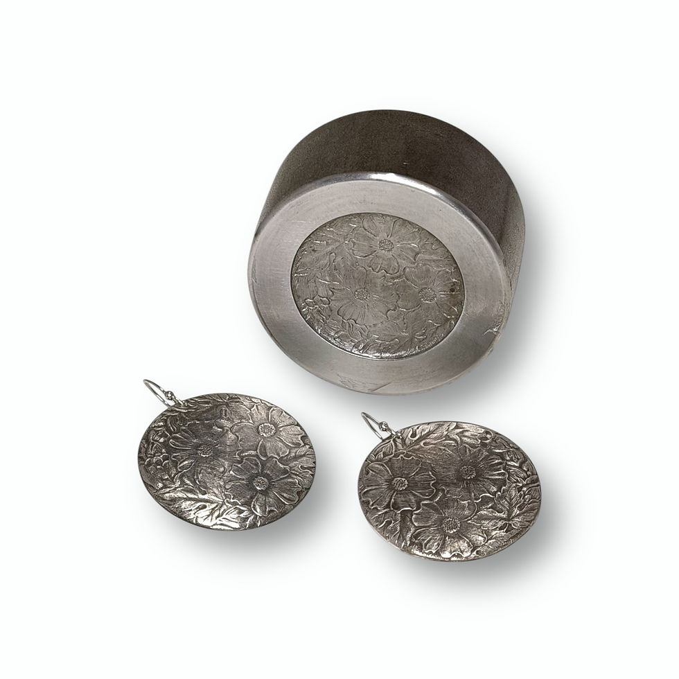 Thumbnail: Floral Coin Earrings - P046