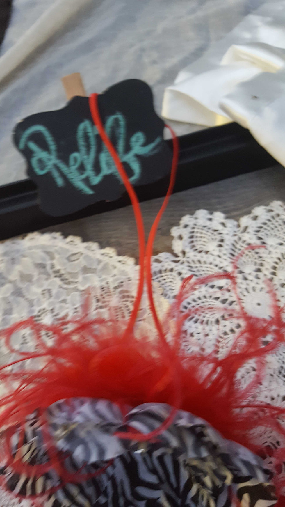 Thumbnail: feather rose (red) headband