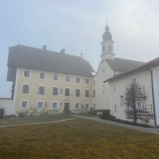 Klostergut Harpfetsham im Morgennebel
