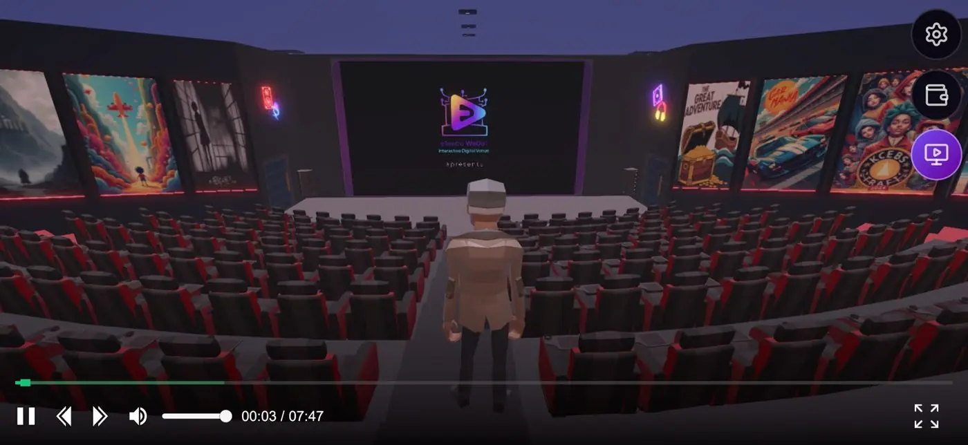 Sessão em andamento no telão da sala
