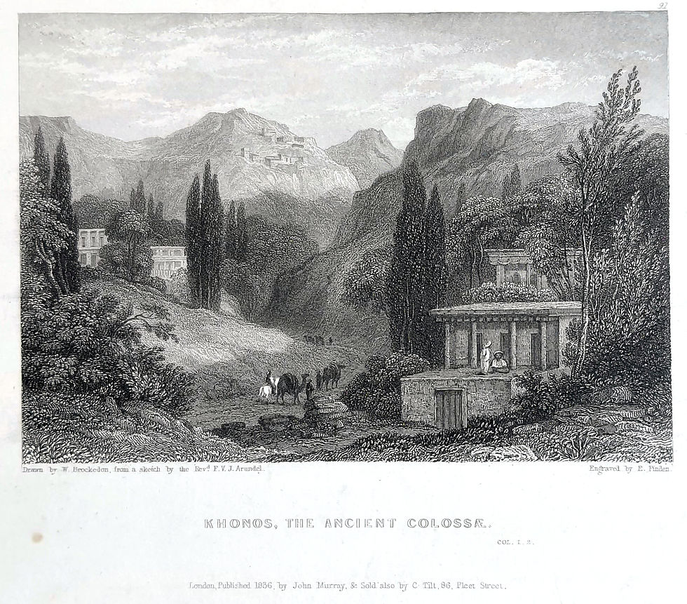 William Brockedon Khonos Ancient Colossae Eighteen Thirty Six Antique Steel Engraving Finden | Gallery Aviv