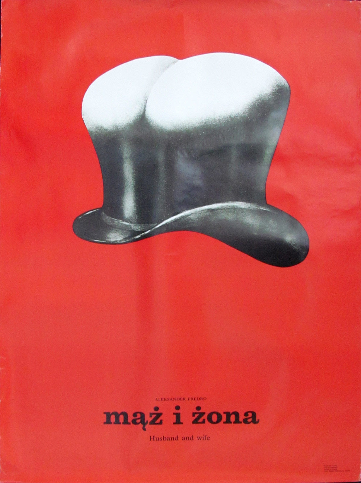 Pagowski Fredro Poster Original Vintage Polish Theater Top Hat Female Nude Form Red Art | Gallery Aviv