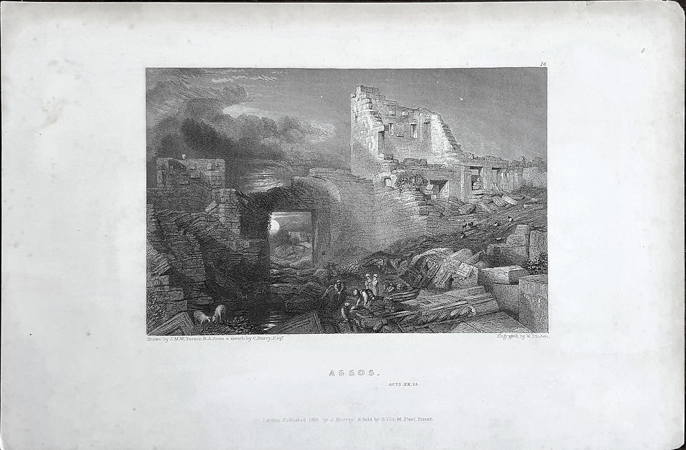 J M W Turner Assos Western Gate Eighteen Thirty Four Antique Steel Engraving Finden | Gallery Aviv