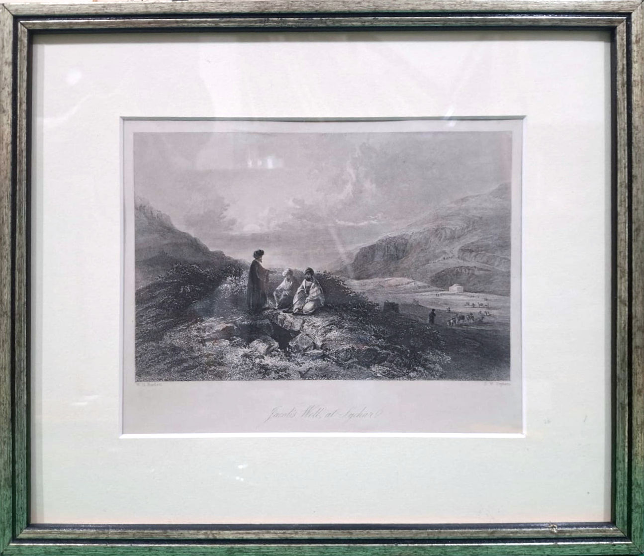 W H Bartlett Jacob s Well at Sychar Eighteen Forty Framed Antique Steel Engraving Topham | Gallery Aviv