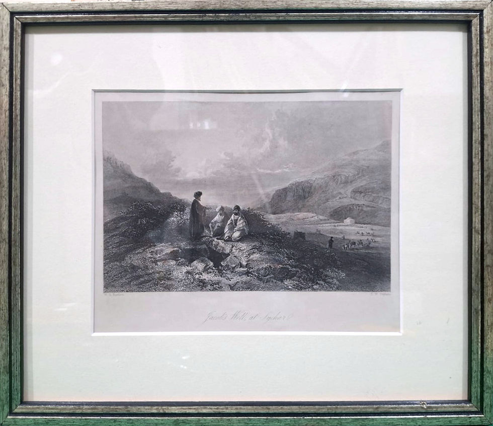 W H Bartlett Jacob s Well at Sychar Eighteen Forty Framed Antique Steel Engraving Topham | Gallery Aviv