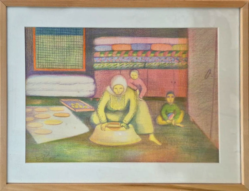 Sager Al Qatil Collection of 7 Original 1986 Colored Pencil Drawings | Gallery Aviv