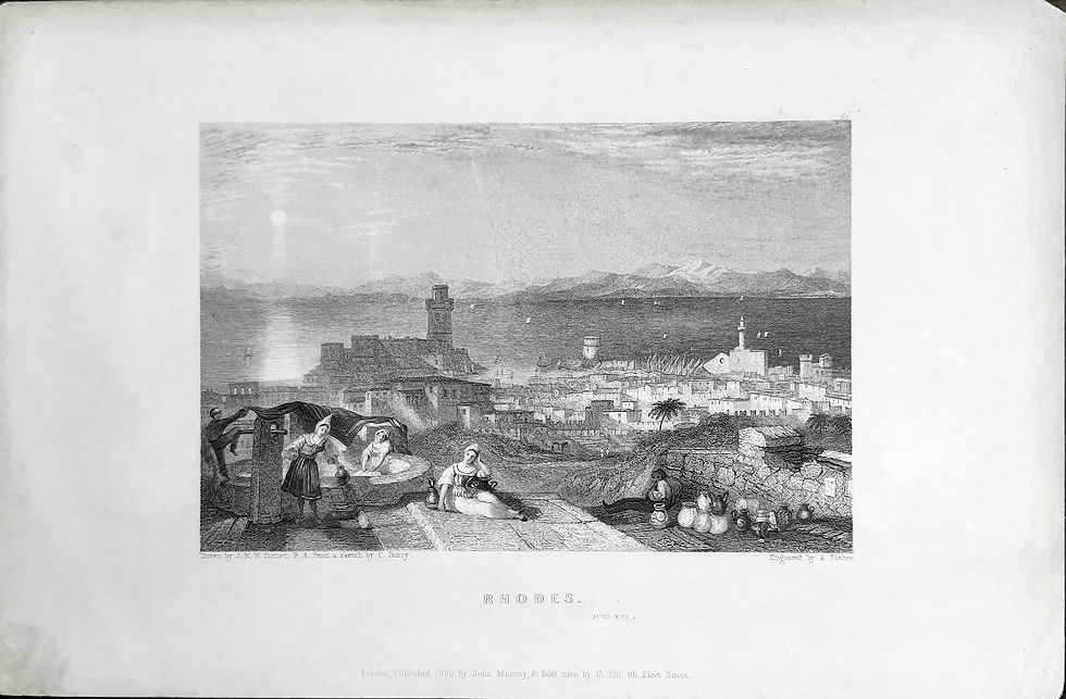 J M W Turner Rhodes Eighteen Thirty Six Antique Steel Engraving Fisher | Gallery Aviv