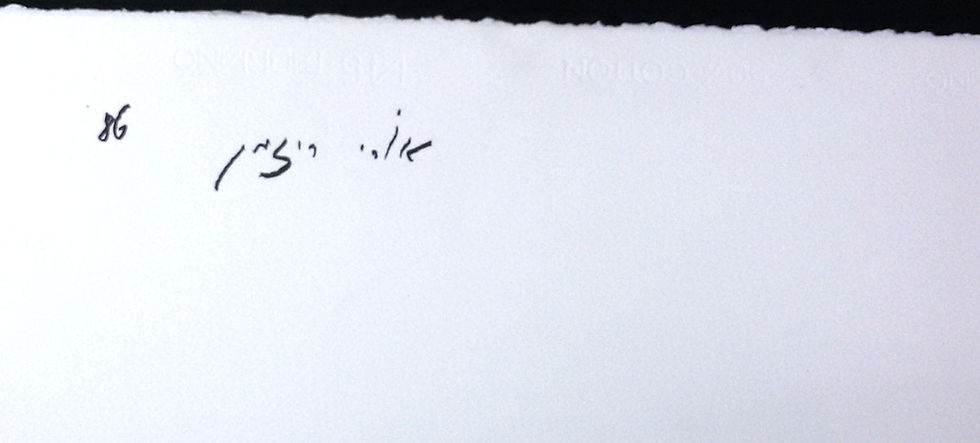 תמונה ממוזערת: Ori Reisman Artist Original Authentic Hebrew Signature and 1986 Date Plate Detail | Gallery Aviv