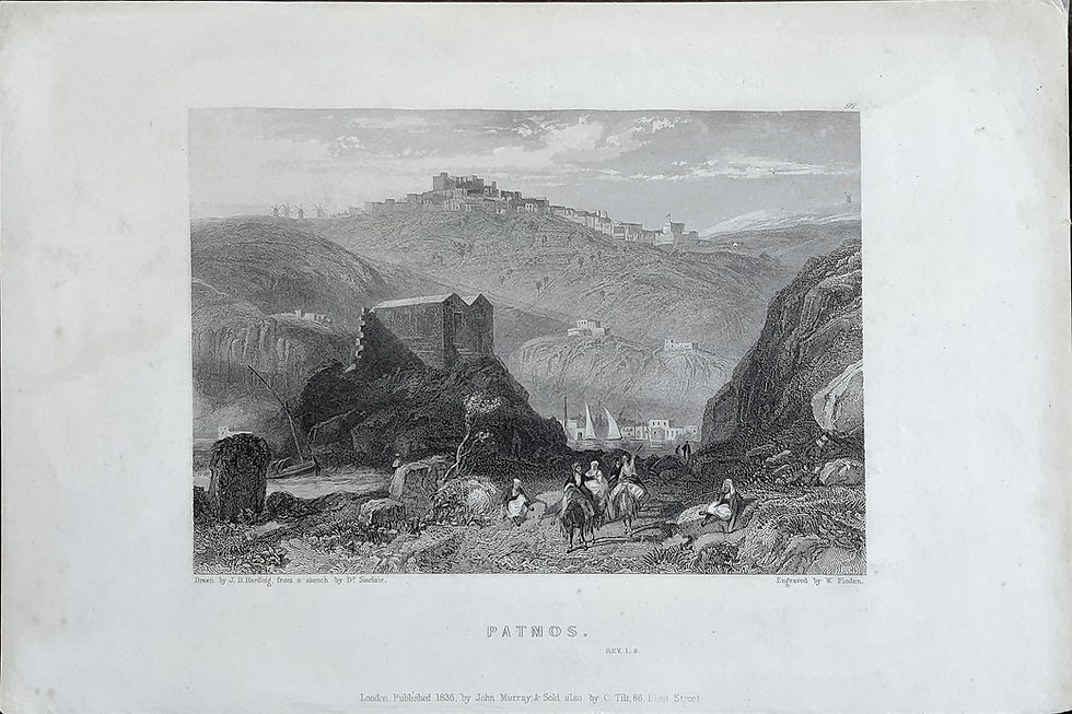 J D Harding Patmos Eighteen Thirty Six Antique Steel Engraving Finden | Gallery Aviv