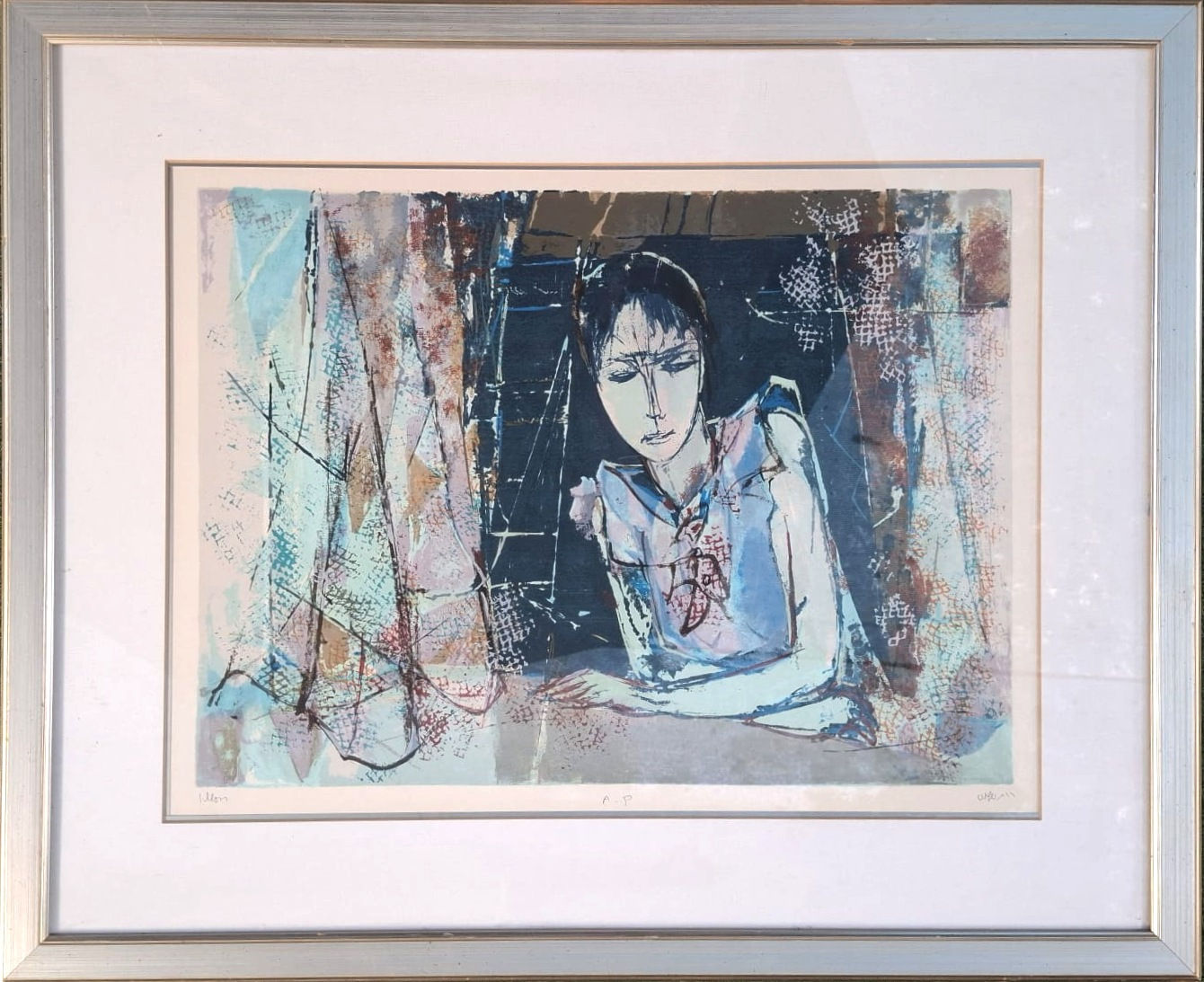 Ruth Schloss Window Signed Lithograph Framed Original Color Art Print
