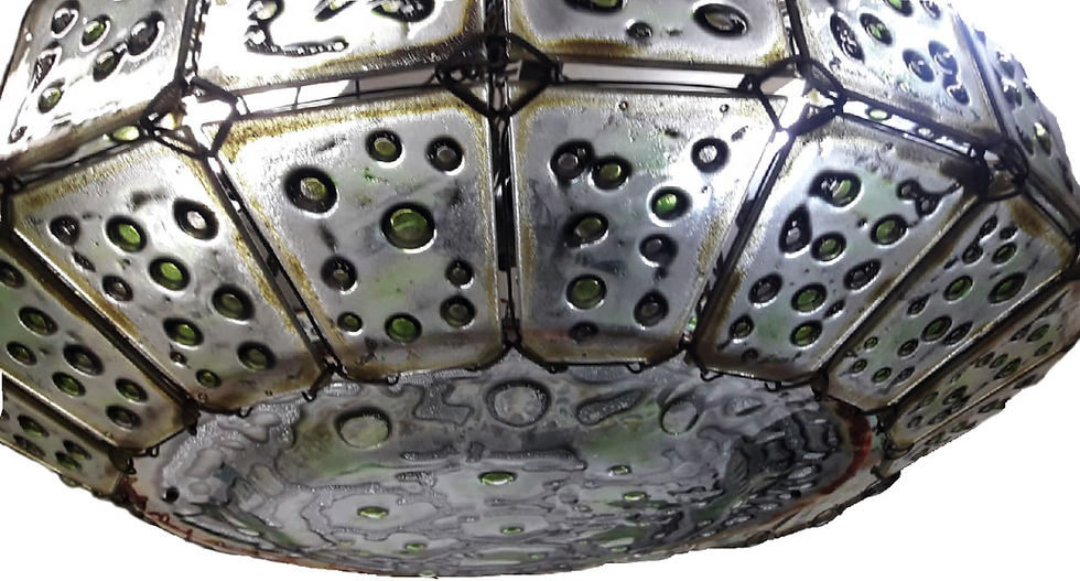 Thumbnail: Chandelier, lampshade with designed glass plates