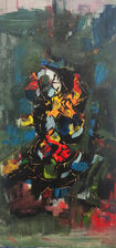 Nahum Kook Original Vertical Abstract Gouache 1964 | Gallery Aviv