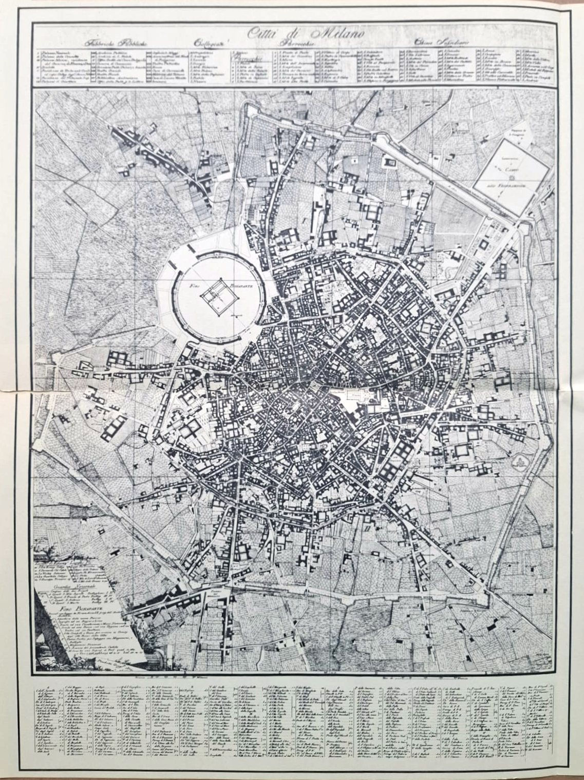 1801 Napoleonic Milan City Plan G Pinchetti Milano Nei Secoli | Gallery Aviv