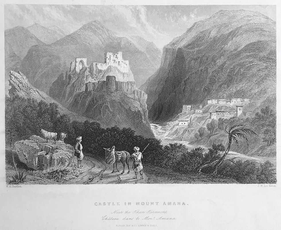 W H Bartlett Castle in Mount Amana Eighteen Thirty Six Antique Steel Engraving Allen | Gallery Aviv