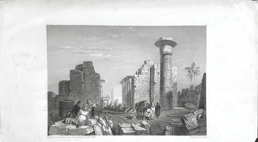 Clarkson Stanfield No Amon Thebes Portico of the Great Temple at Karnak Eighteen Thirty Six Antique Steel Engraving Finden |